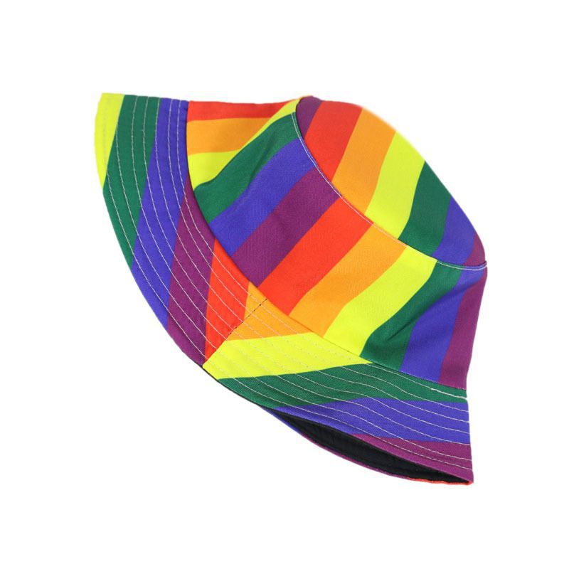 Sombrero de cubo de arcoiris LGBT de poliéster al por mayor